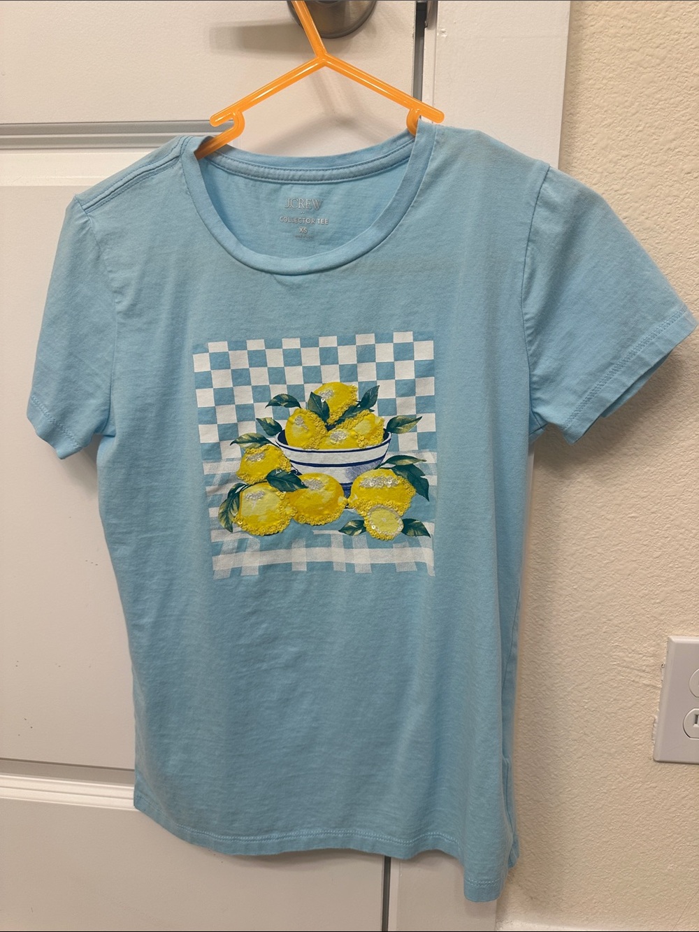 Light Blue Lemon Graphic Short Sleeve Tee